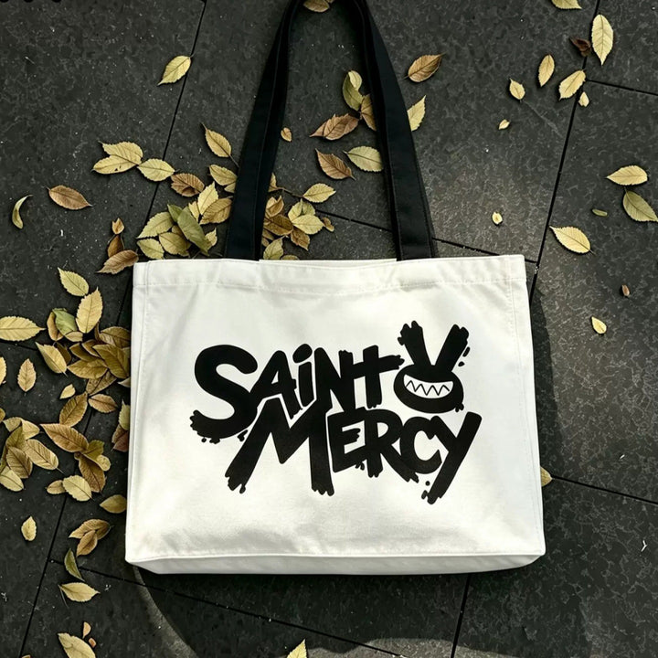 Canvas Tote Bag with Graphic Print