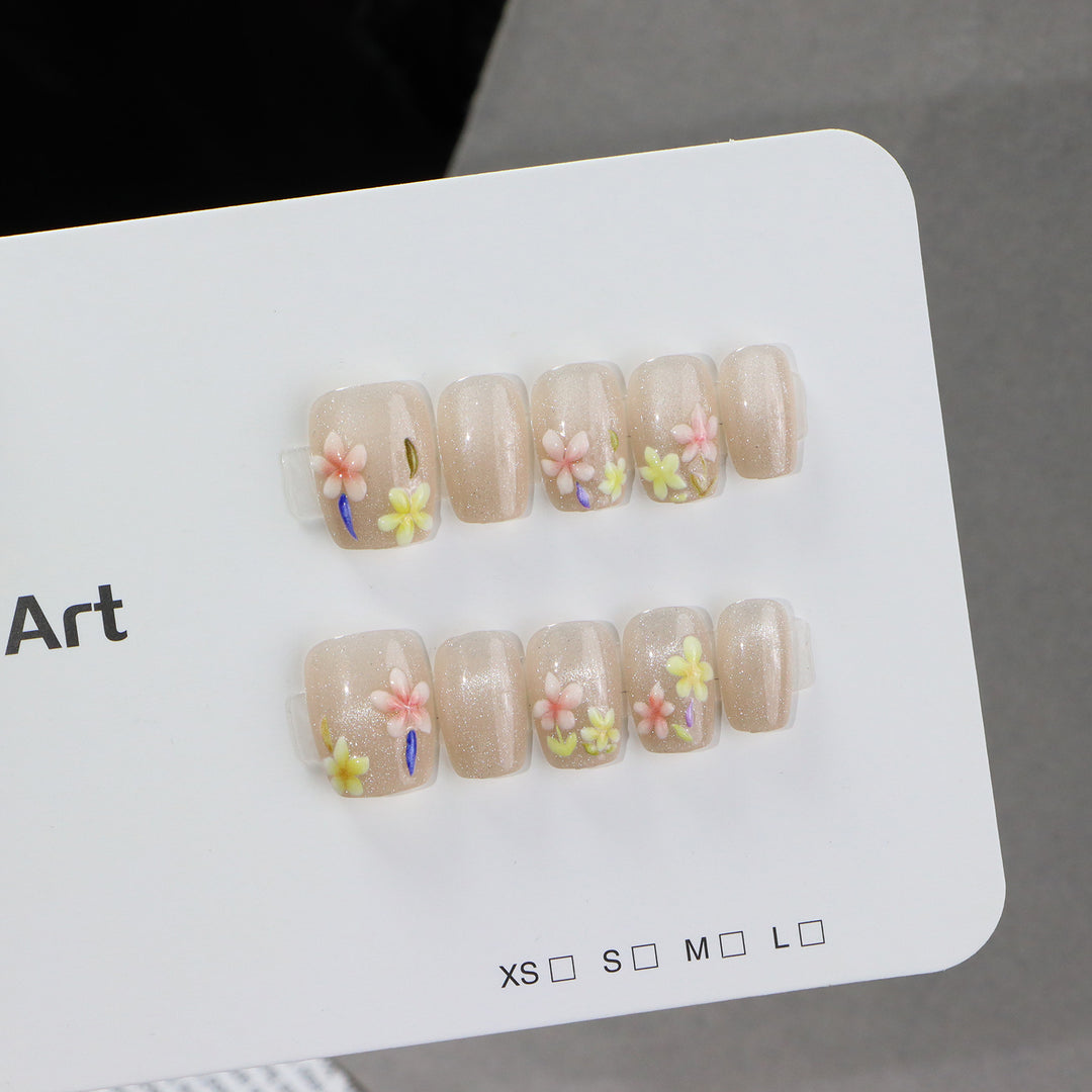 Creatively Designed Floral Press-On Nail Set Stornfield