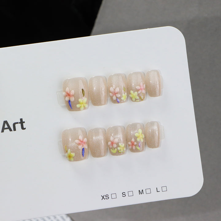 Creatively Designed Floral Press-On Nail Set Stornfield