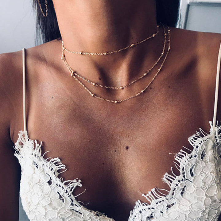 Elegant Layered Beaded Chain Necklace Stornfield