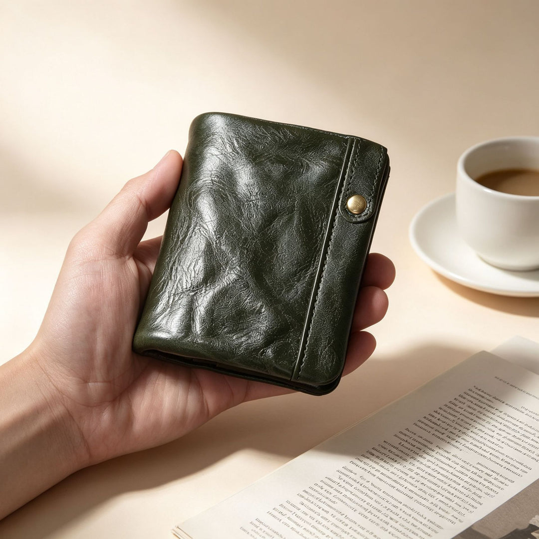 RFID-Blocking Leather Card Wallet