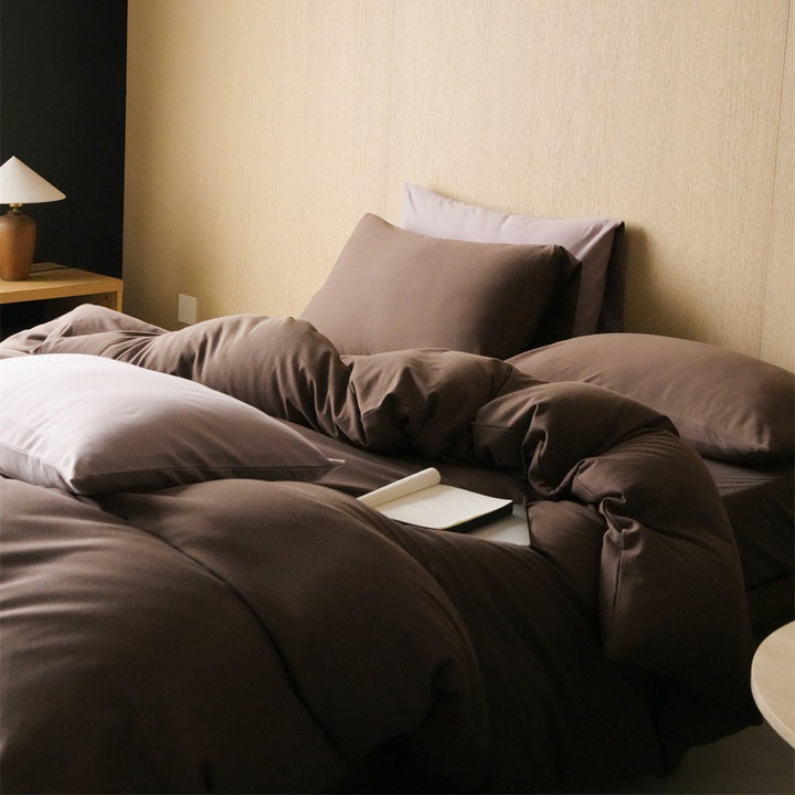 Premium Cotton Sateen Duvet Cover Set with Breathable Silky Finish
