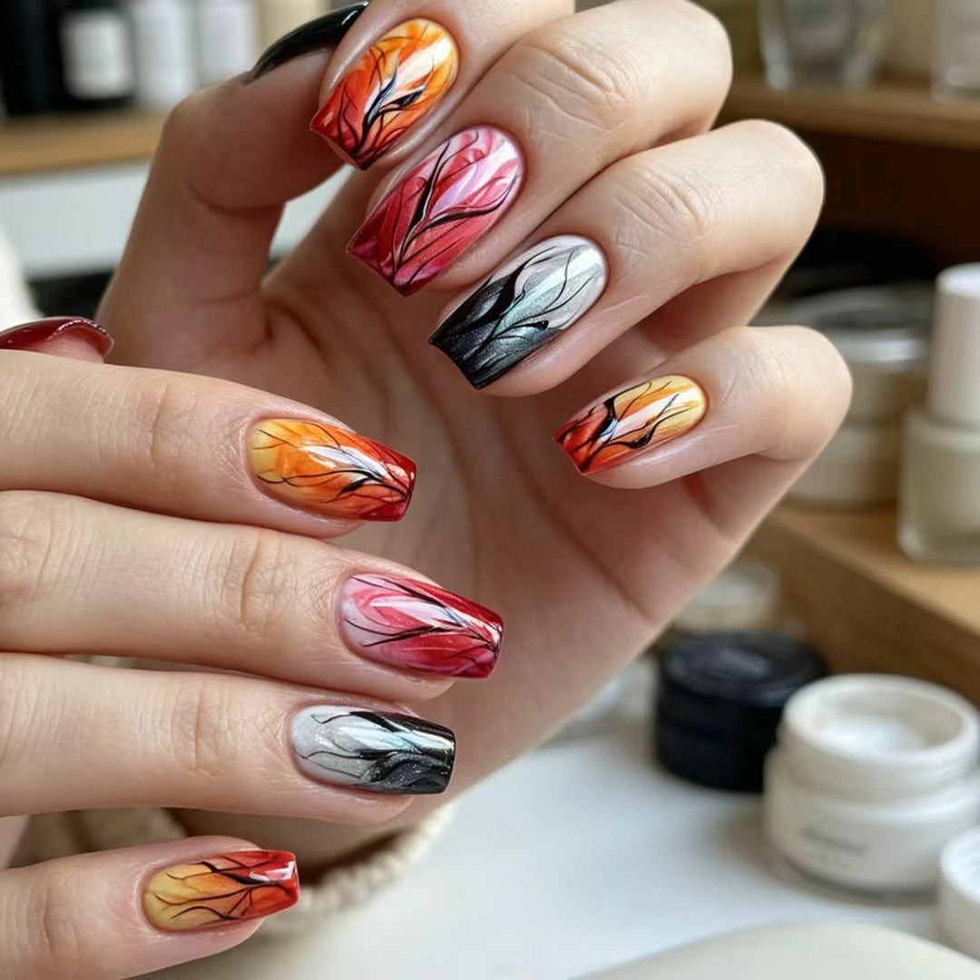 Artificial nails with autumn leaf design Stornfield