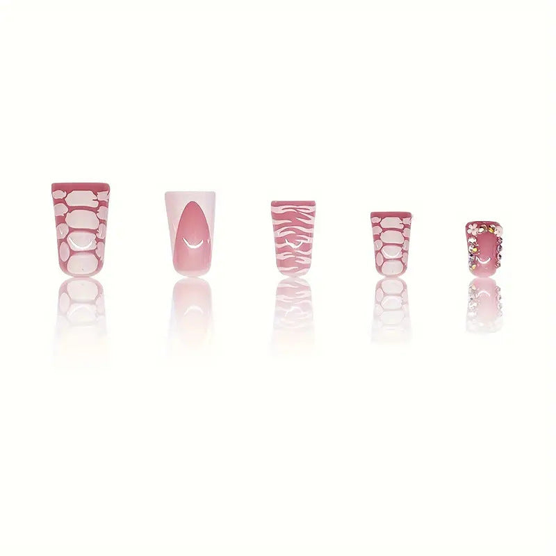Artistic Glossy Press-On Nail Extensions Stornfield
