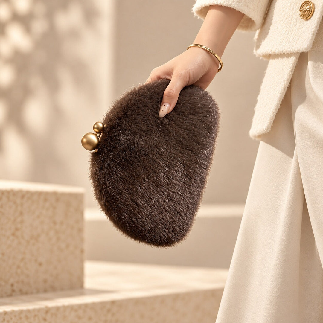 Plush Faux Fur Clutch