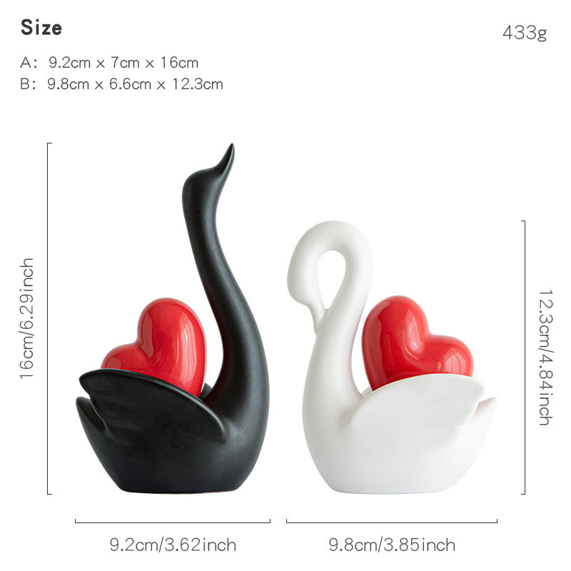 Elegant and romantic swans decorative figure Stornfield