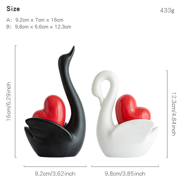 Elegant and romantic swans decorative figure Stornfield