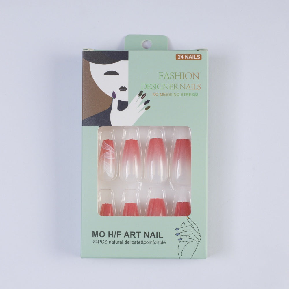 Art nails with elegant ombre and floral pattern Stornfield