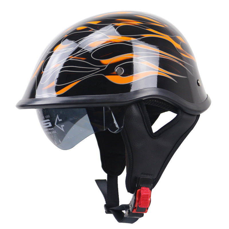 Classic Half-Shell Motorcycle Helmet with Visor Stornfield
