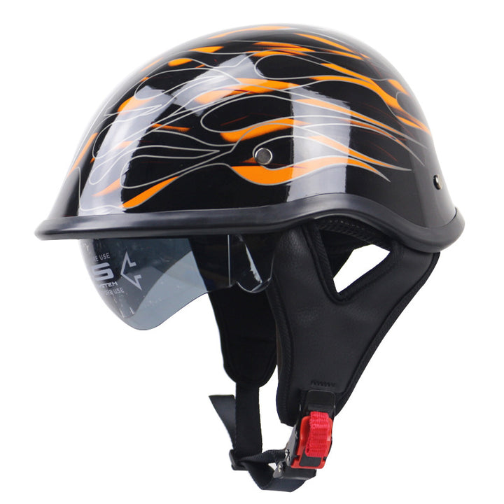 Classic Half-Shell Motorcycle Helmet with Visor Stornfield