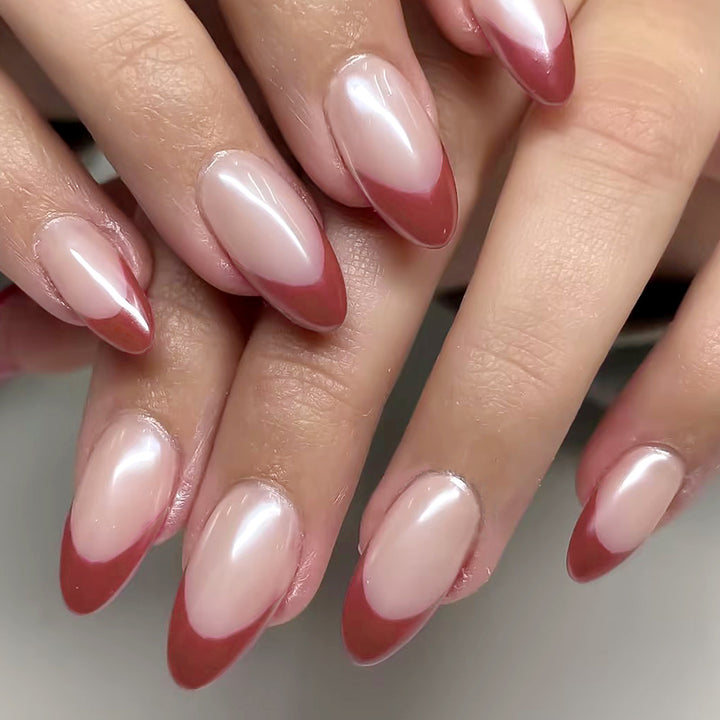Elegant French Tip Press-On Nail Set Stornfield