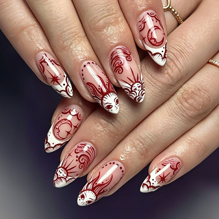 Nail art set with floral design and delicate embellishments Stornfield