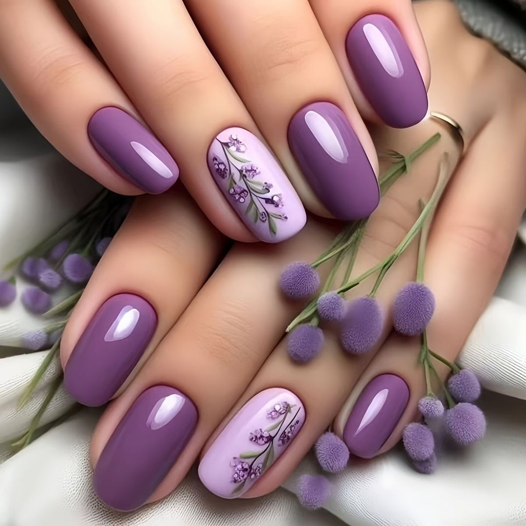 Floral Art Acrylic Nail Set Stornfield