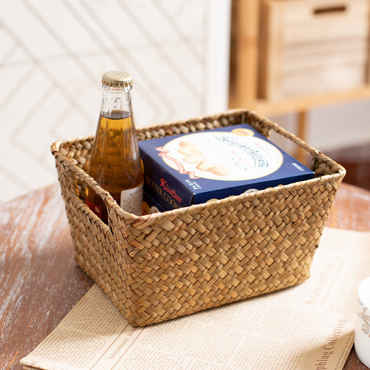 Unisex storage basket made of handwoven natural material Stornfield
