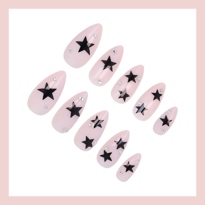 Nail art set with playful star designs Stornfield