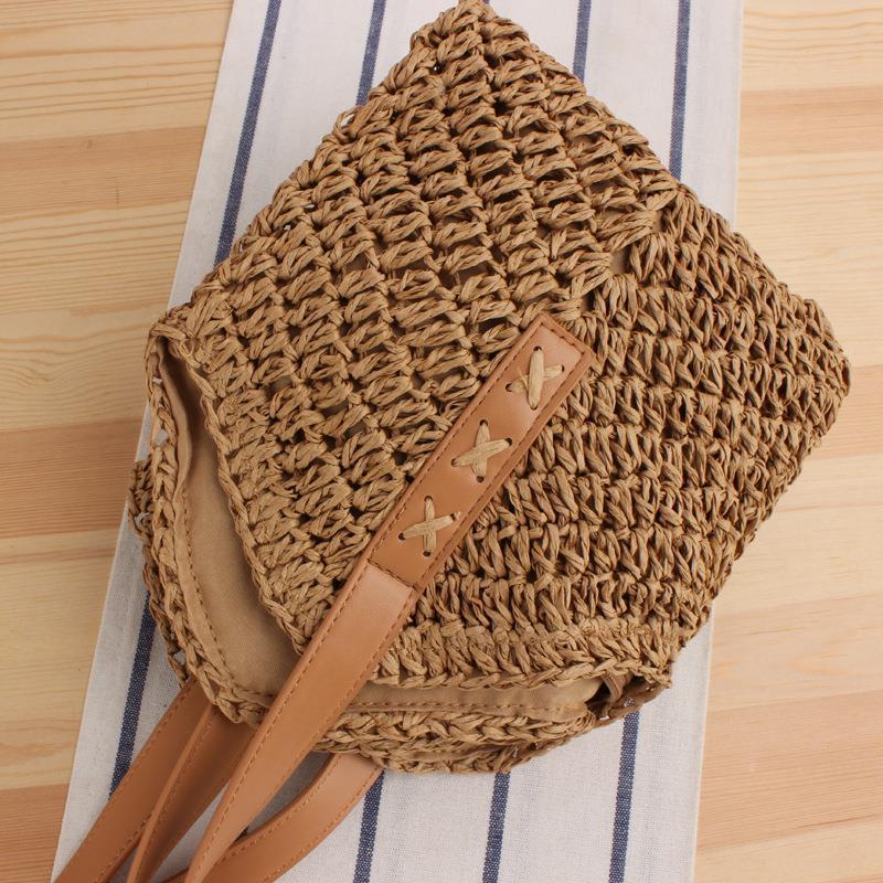 Large straw bag with leather accents Stornfield