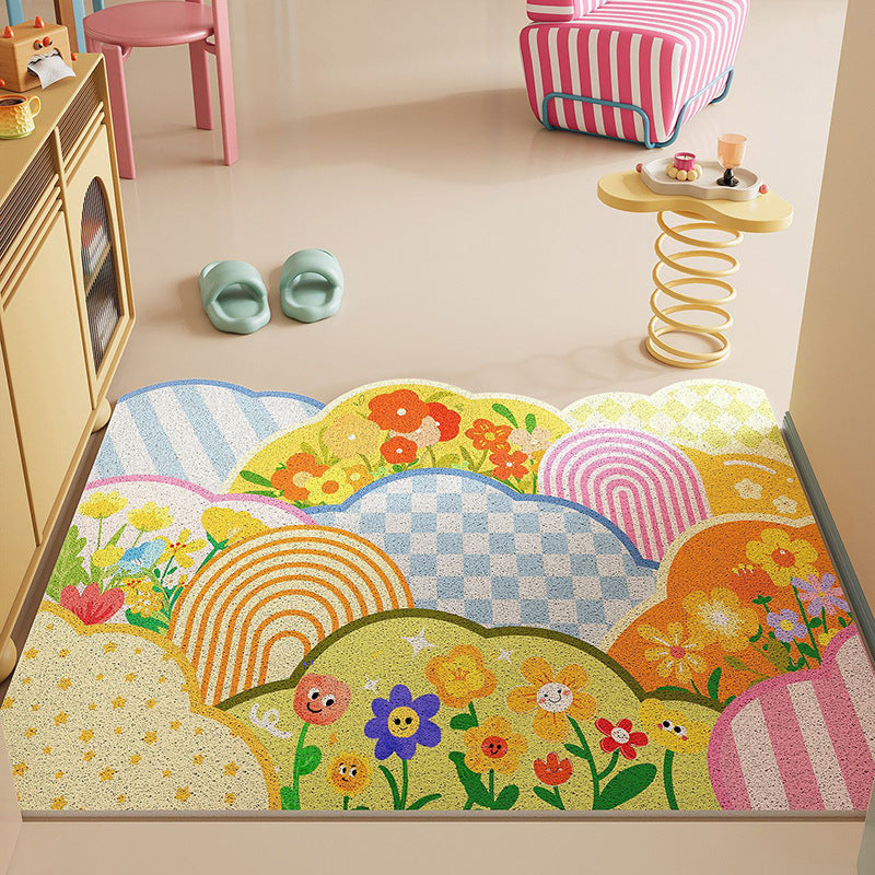 Floral Patterned Entrance Rug