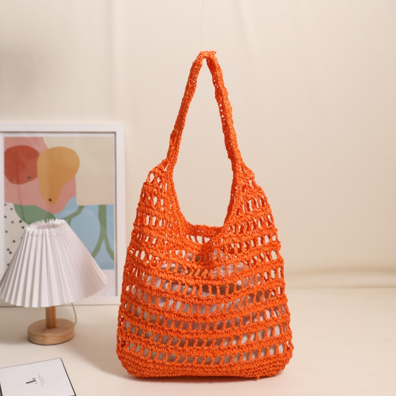 Trendy net tote bag with gathered design Stornfield