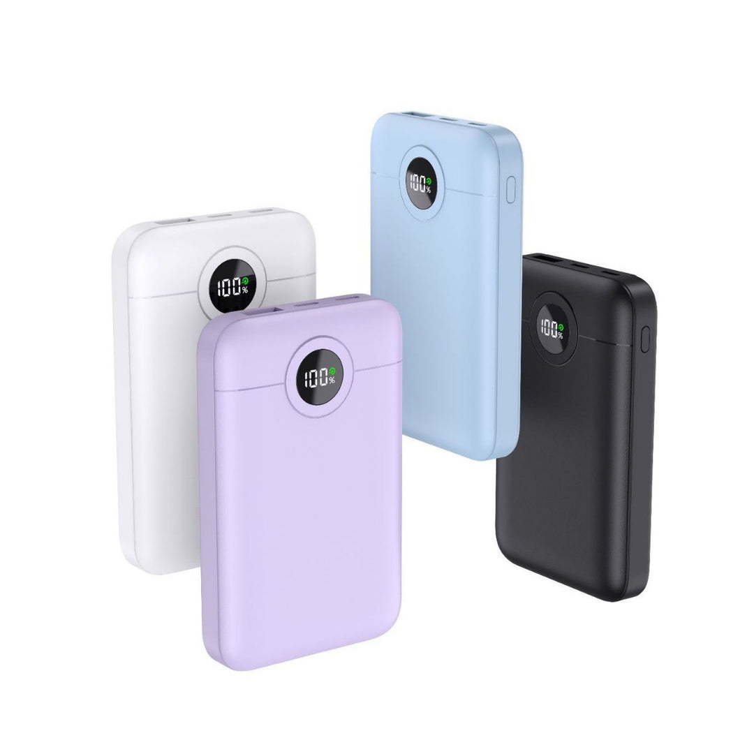Portable power bank with intelligent cable management and LED charging status display Stornfield