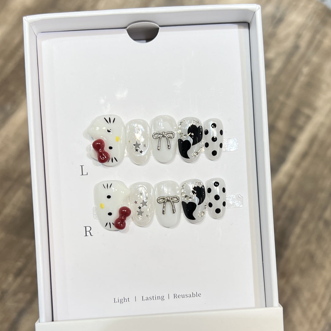 Decorative Floral Stiletto Press-On Nail Set Stornfield