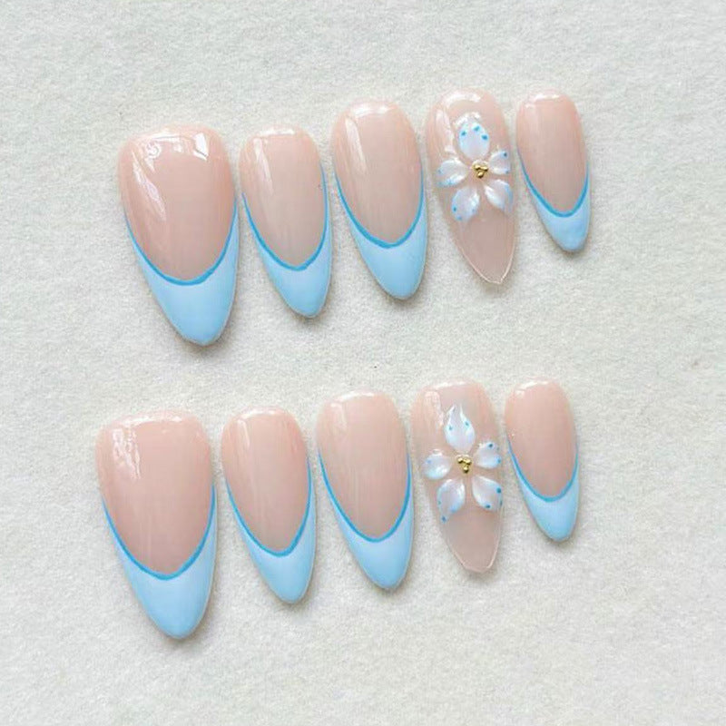 Artistic French Tip Press-On Nails Stornfield