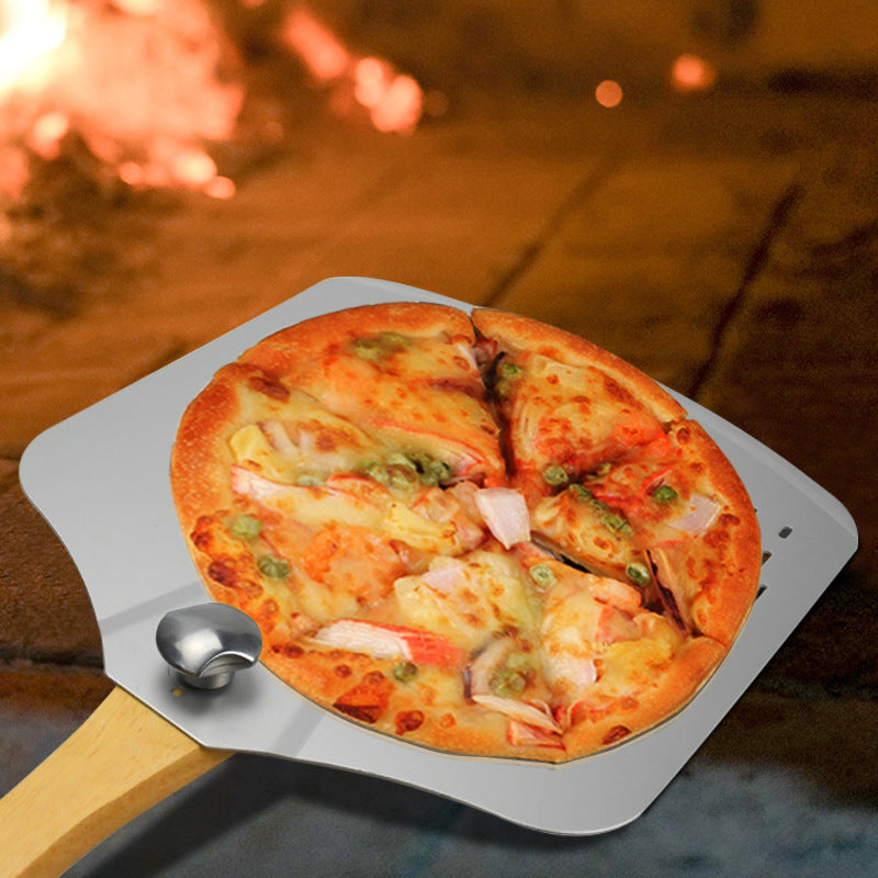 Perforated Stainless Steel Pizza Peel with Ergonomic Wooden Handle Stornfield