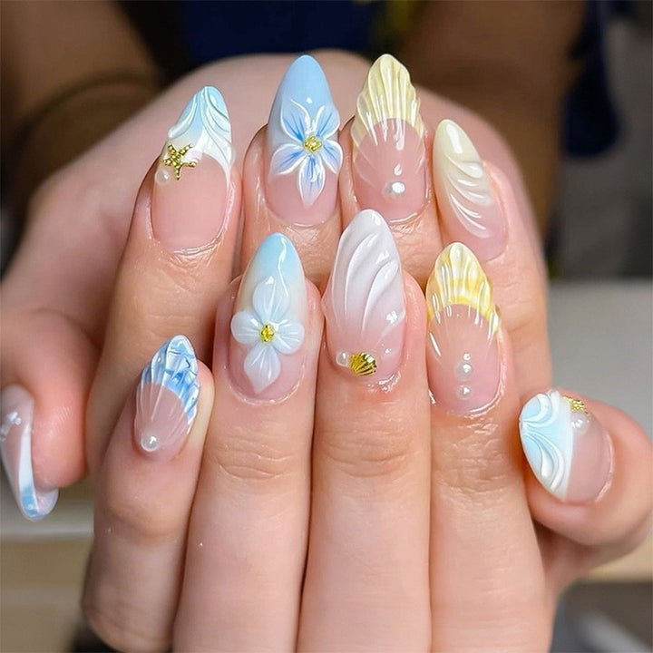 Artistic Floral Press-On Nails Stornfield