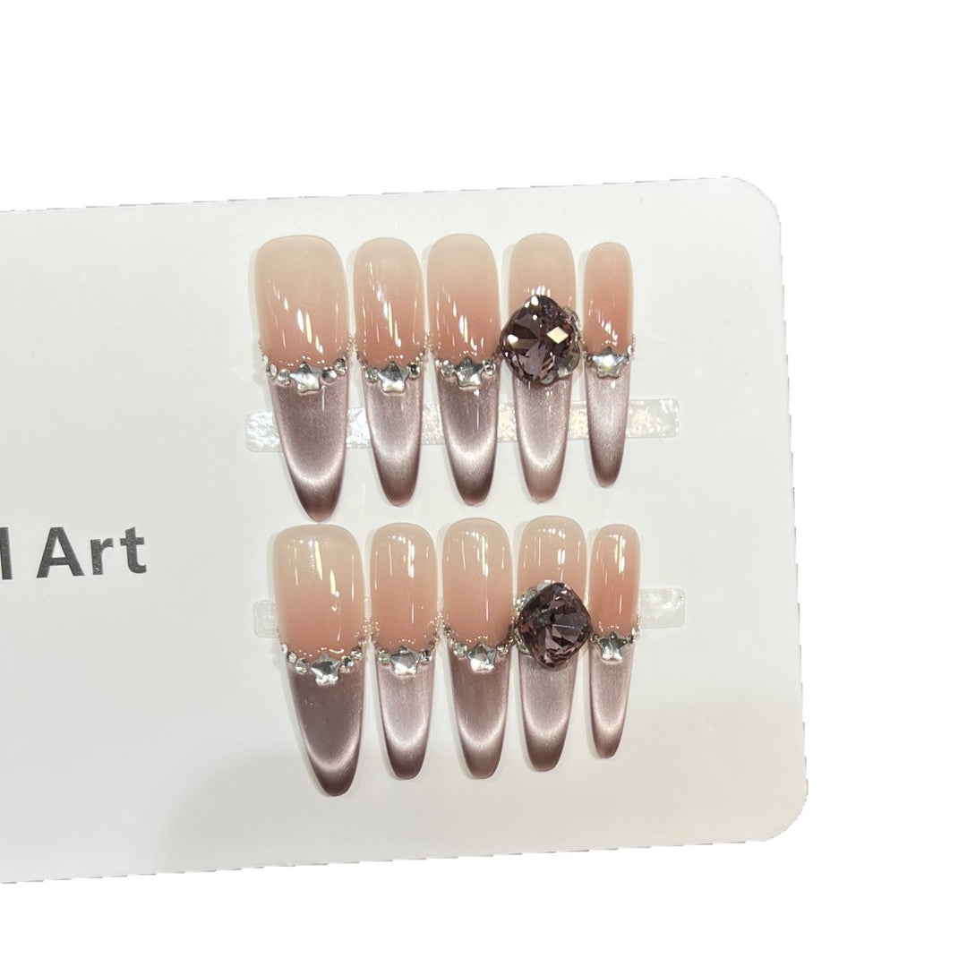 Decorative Crystal-Embellished Acrylic Nail Tips Stornfield