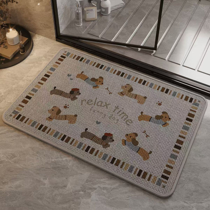 Fun Dog-Themed Anti-Slip Bath Mat Stornfield