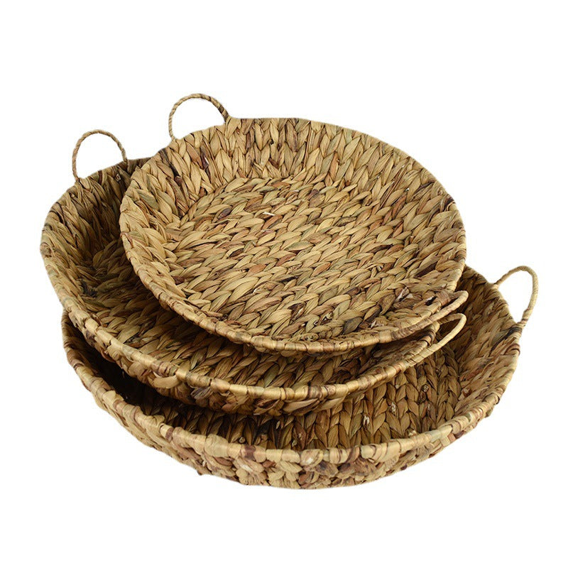 Handwoven Natural Serving Tray Set Stornfield