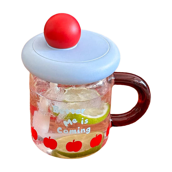 Women's glass drinking cup with silicone lid and integrated straw Stornfield