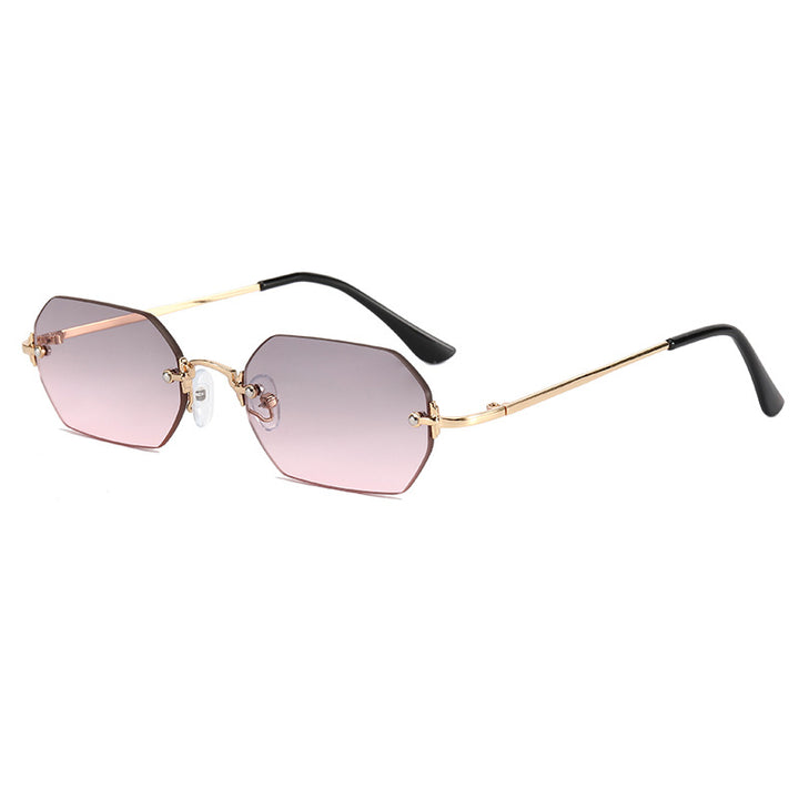 Women's fashionable octagonal sunglasses with elegant metal frame Stornfield