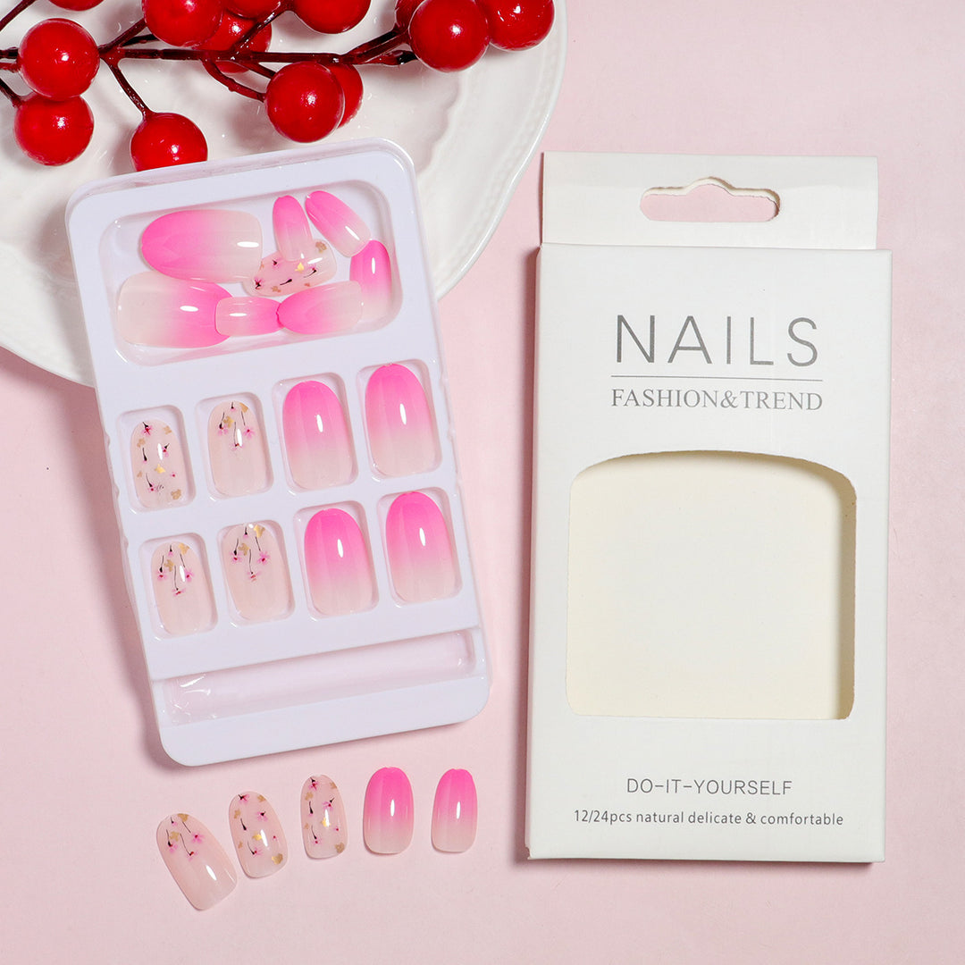 DIY Press-On Nail Art Set with Flower Design Stornfield