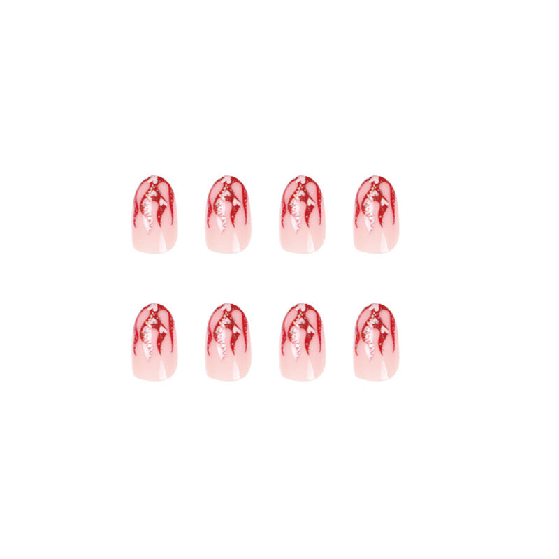 Artificial nail art with romantic heart and flame design Stornfield