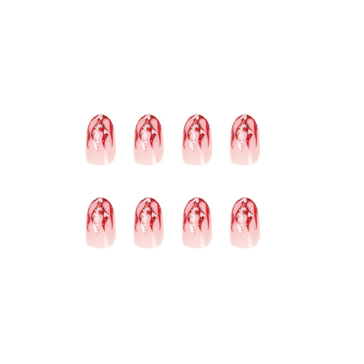 Artificial nail art with romantic heart and flame design Stornfield