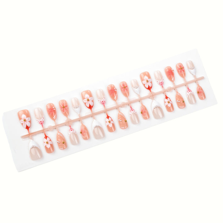 Floral Embellished Press-On Nail Set Stornfield