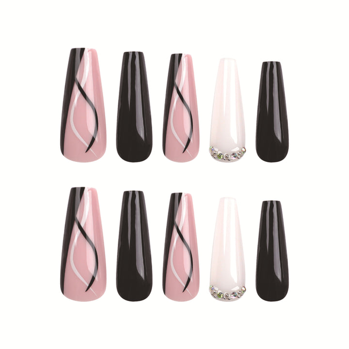 Artful acrylic nails with elegant design Stornfield