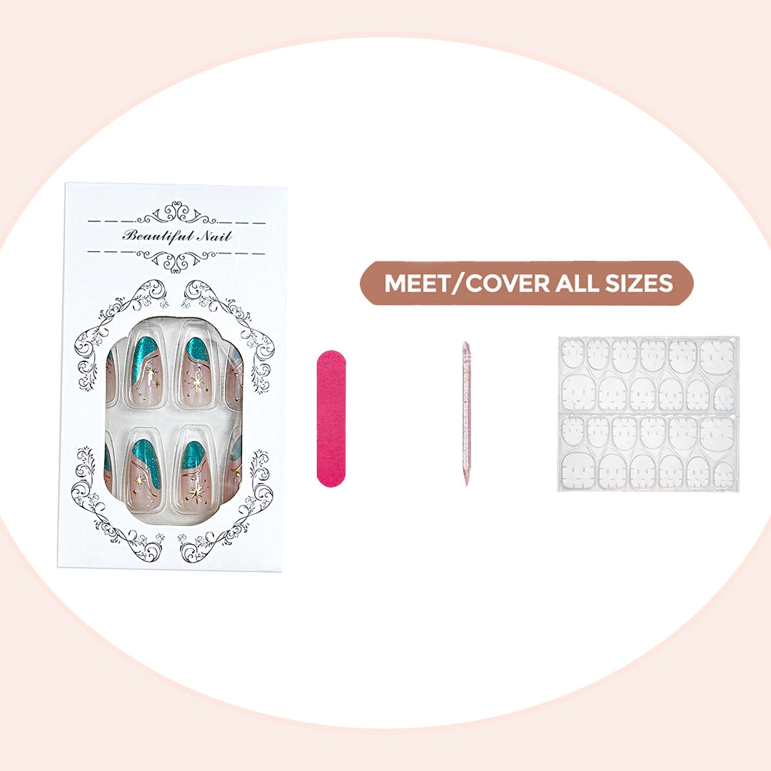 Premium Artistic Press-On Nail Set Stornfield