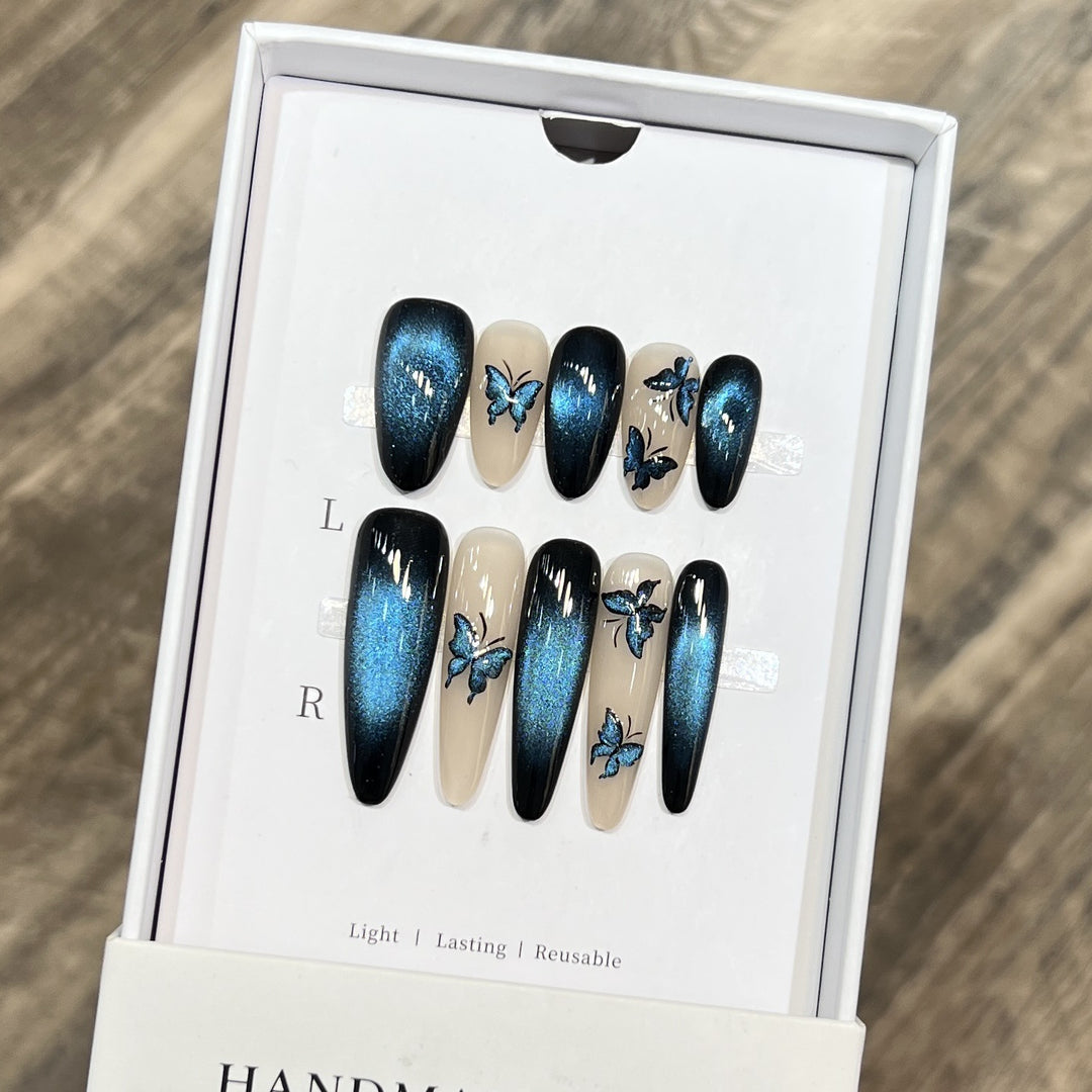 Artistic Butterfly-Accent Press-On Nail Set Stornfield