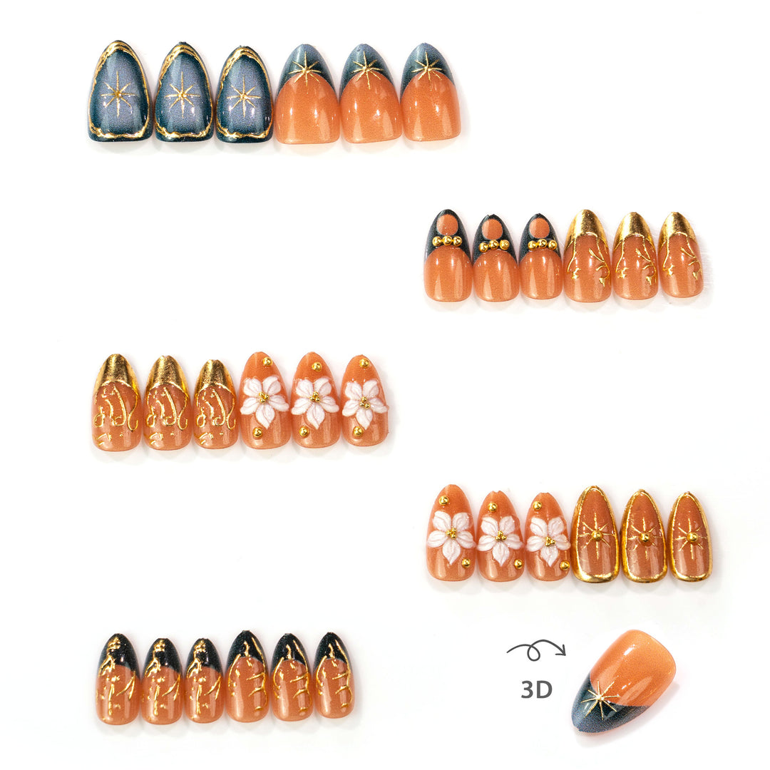 Artistic Press-On Nail Art Collection