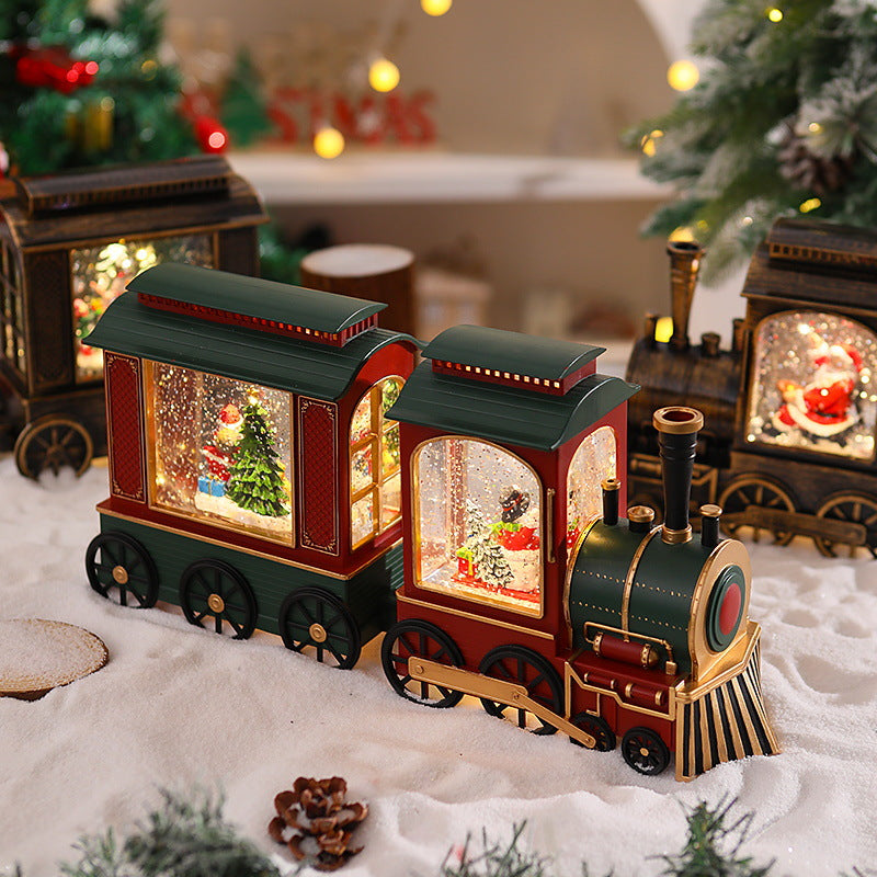 Nostalgic Christmas Train Lantern with Moving Santa Stornfield