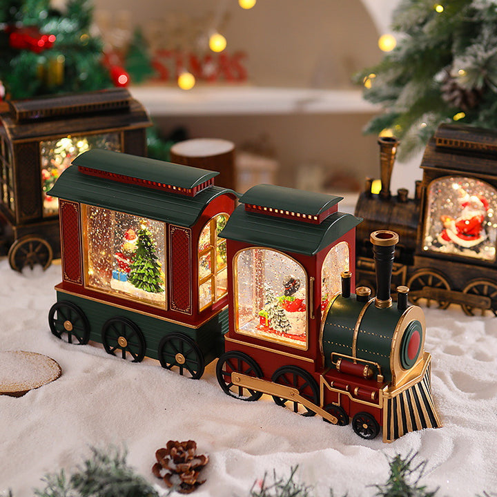 Nostalgic Christmas Train Lantern with Moving Santa Stornfield