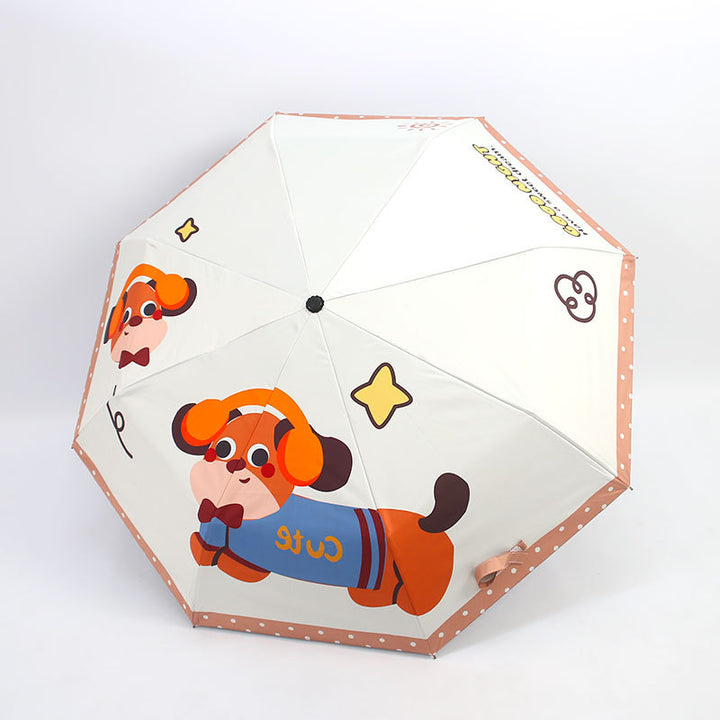 Women's Folding Umbrella with Cute Animal Design Stornfield