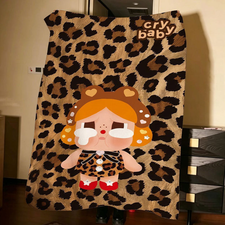 Cozy Leopard Print Fleece Throw Blanket
