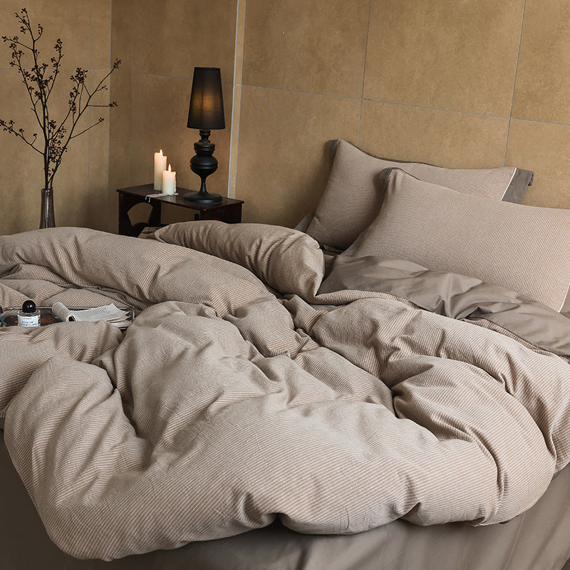 Luxury Textured Cotton Duvet Cover Bedding Set