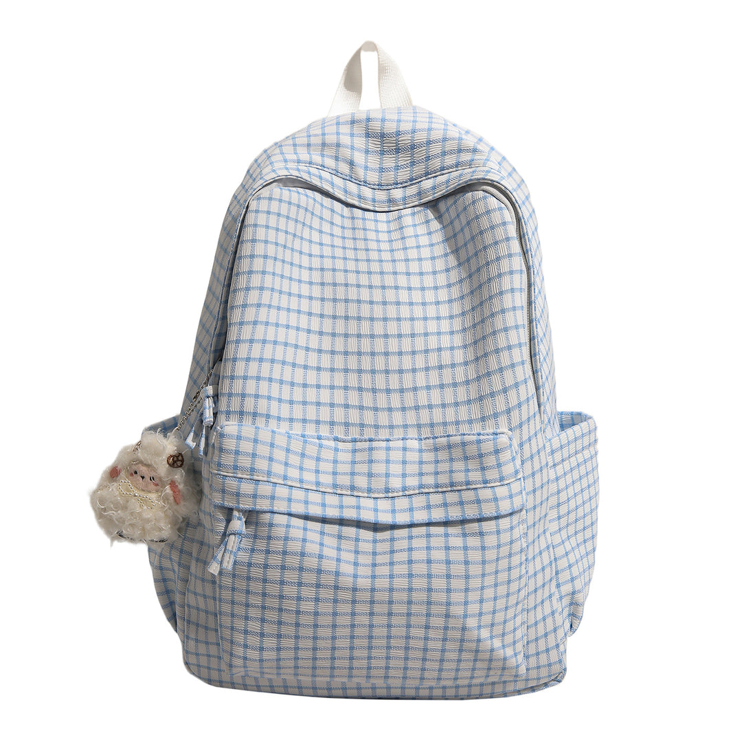 Checkered Patterned Multi-Pocket Backpack Stornfield