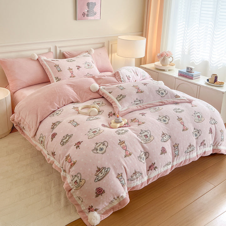 Plush Reversible Duvet Cover Set