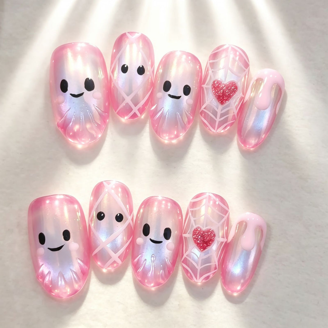 Whimsical Character Press-On Nail Art Set Stornfield