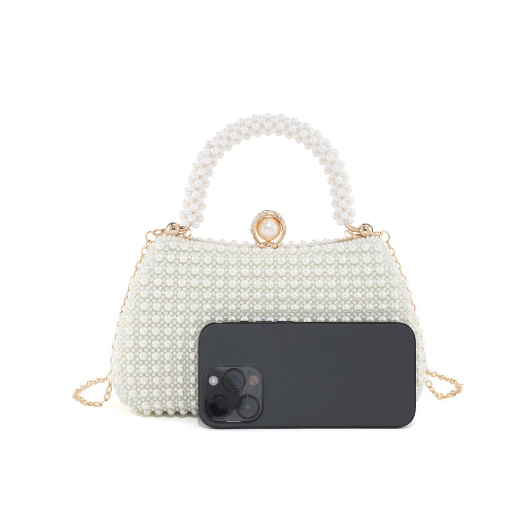 Pearl-Embellished Evening Handbag