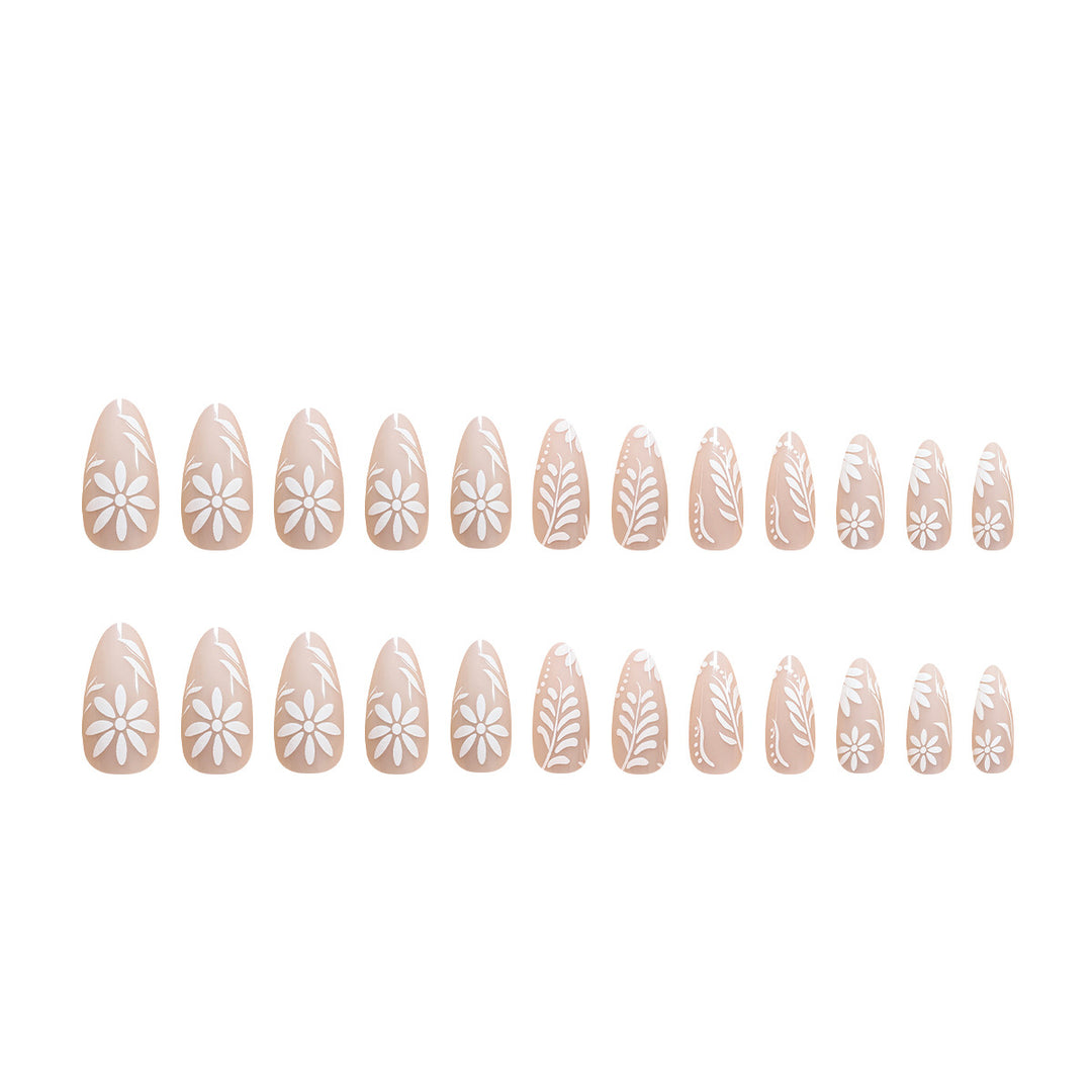 Stiletto nails with floral decorations Stornfield
